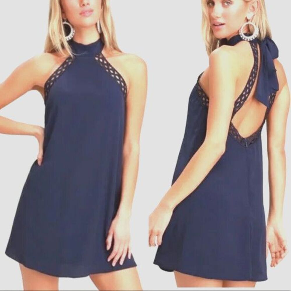 Lulus Any Sway Shape or Form Dress Halter Crochet Lace